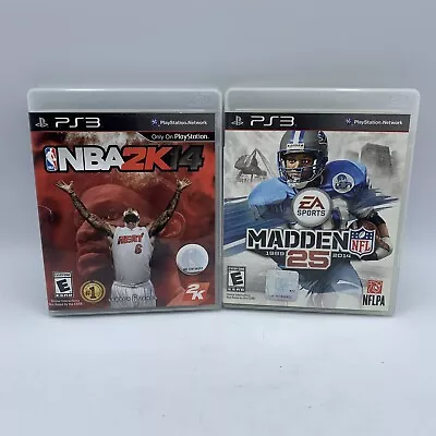 NBA 2K14 & Madden NFL 25 (Sony PlayStation 3 PS3) Complete Lot Of 2 Games • $18.95