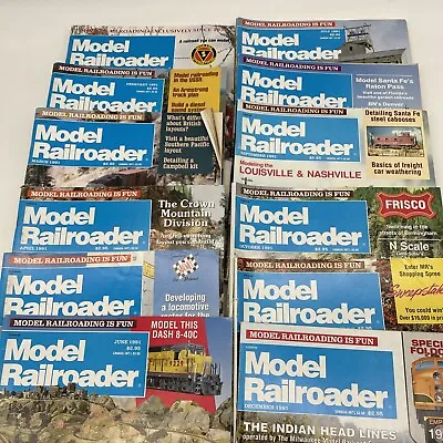 Model Railroader Magazines 1991 Complete Year Lot Of 12 Tutorials Examples • $9.92