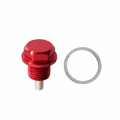 MAGNETIC OIL PAN DRAIN SUMP PLUG RED M20 X 1.5 20mm X 1.5 • $9.99