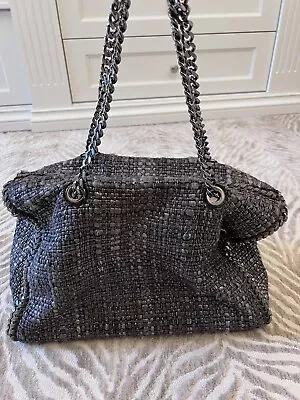 Stella McCartney Tweed Boucle Rectangular Bag Gray Silver Chain • $39