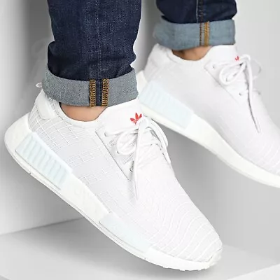 Adidas Originals NMD R1 Men's Sneaker Running Shoe White Trainers #531 • $74.95