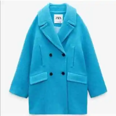 NWOT Zara Oversized Double-Breasted Wool Pea Coat Sz S • $89