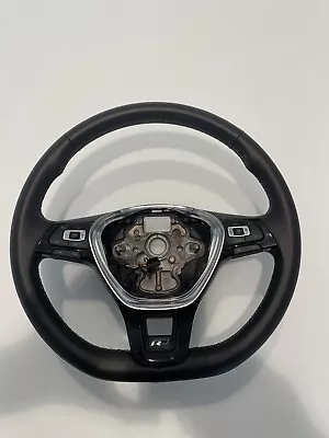 New OEM Genuine VW 2019-2022 Jetta R-Line Black Leather Steering Wheel Alloy  R  • $175