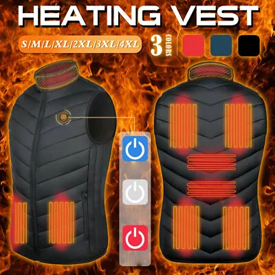 Heated Vest Warm Winter Warm Electric USB Jacket Men Women Heating Coat Thermal • $24.79