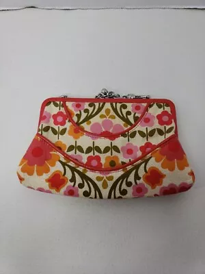 Vera Bradley EUC Folkloric Pattern Making Waves Kiss Closure Wristlet • $13.59