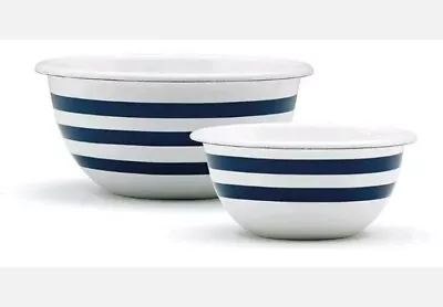 Prestige Vintage 2 Piece Mixing Bowl Set Enamel Coating Blue • £9.99