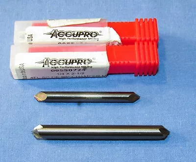 New Accupro Carbide Chamfer Tools 1/4 And 3/16 Dia. Double End 2Pcs Lot • $47.19