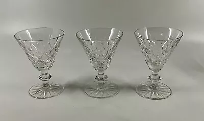 SET OF 3 QUALITY CUT LEAD CRYSTAL BRIERLEY PORT/SHERRY GLASSES Sh39 • £14.99