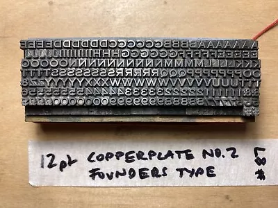 £20 • Buy 12pt Copperplate No.2 Founders Type Letterpress Type Metal Typeface #87