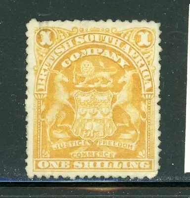 RHODESIA 66 SG84 MH 1898-1908 1sh Bistre Coat Of Arms CV$43 • $25.49