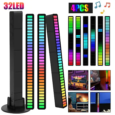 1/2/4pcs RGB USB Atmosphere Strip Light Bar Music Sync Sound Control Rhythm Lamp • $8.48