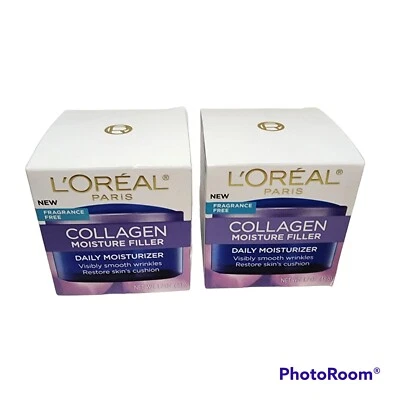 $11.99 • Buy (2) L'Oreal Collagen Moisture Filler Anti-Aging Moisturizer Fragrance Free