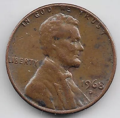 1968 D Penny Error Lincoln Memorial D/D D Over D Mint Mark Repunched RPM FS-501 • $2