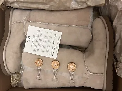 Genuine Ugg Boots Baileys Triplet 3 Buttons Boots Sand Size 5.5 Nearly New • £142
