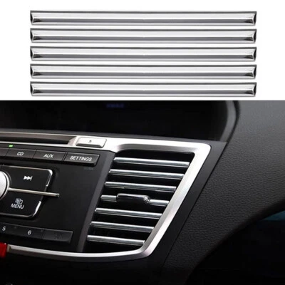 $6.51 • Buy Silver SUV Car Air Conditioner Air Outlet Decor Trim Strip 20cm Auto Accessories