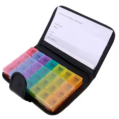 Weekly Pill Organizer 7 Day / 4-Times-A-Day Pill Box Case AM / PM Compartments • $18.89