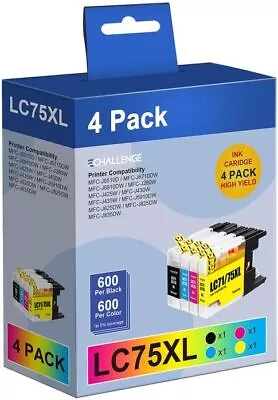 4 Pack New LC75 LC79 Ink Cartridge For Brother MFC-J425W J280W MFC-835DW J955DN • $7.88