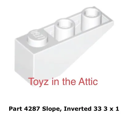 Lego 1x 4287 White Slope Inverted 33 3 X 1 6848 • $6.65