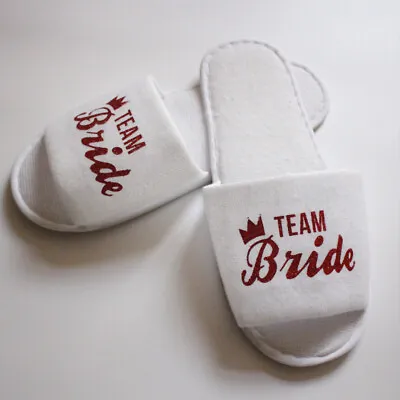 For Bride Bridesmaid Bridal Slippers Wedding Sparkling Indoor Non-Slip Slippers • £2.27