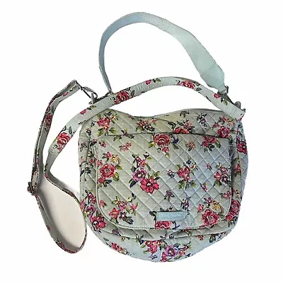 Retired Vera Bradley Quilted Water Bouquet Blue Floral Cross Body Shoulder Bag • $39.99