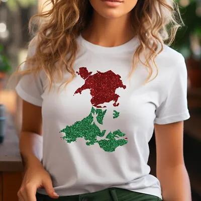 Ladies Welsh Flag Glitter T Shirt Cute Wales Hen Party Do Cymru Rugby Gift Top • £13.99