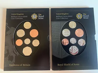 2008 Royal Mint Shield Of Arms & Emblems Of Britain BUNC Double Pack 14 Coin Set • £25