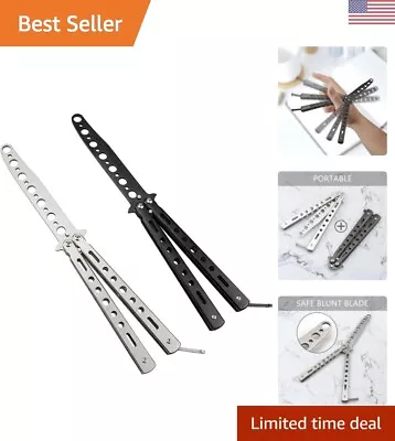 2 Pack Butterfly Knife Trainer - Folding Knife Practice Tool - Unsharpened Blade • $18.99