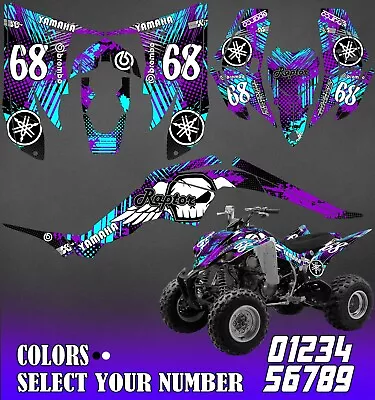 $166 • Buy Yamaha Raptor 350 Graphics Kit 2004 2006 2009 To 2014 Decals Stickers Atv Utv