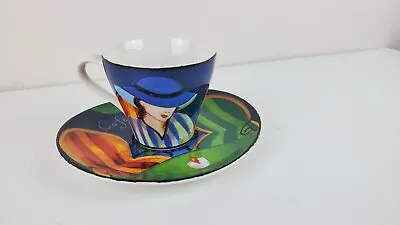 Euc Misono “cafÉ Paris #4914” Flat Cup And Saucer Set 3 Inches • $12.99