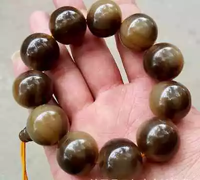 20MM Natural Tibetan Yak Horn Bracelet / Buddha Beads Bracelet / Men • $27.99