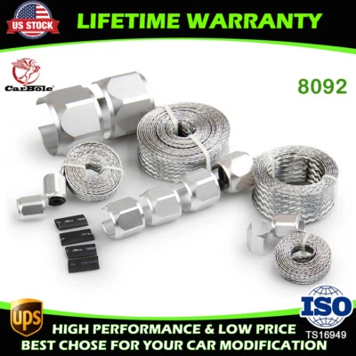 $29.69 • Buy 8092 Flex-Braid Hose Sleeving Kit Chrome Braided Vacuum Fuel Line Radiator Hose