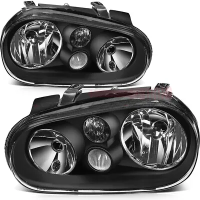 Replace Headlight For 99-06 VOLKSWAGEN VW GOLF CABRIO Replace Black Housing Lamp • $81.99