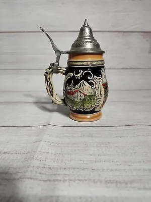 Vintage Western Germany Lidded Beer Stein 7  Munchen Marienplatz • $15