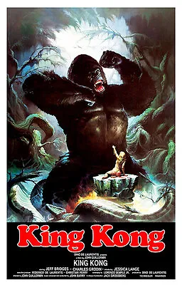 King Kong 1976 A1 Vintage Movie Poster High Quality Canvas Art Print • $32.38