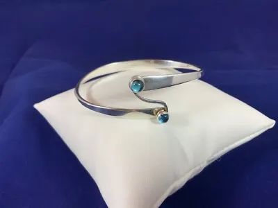 Ed Levin Sterling Silver Blue Topaz Swing Bracelet 2 3/8  • $323.69