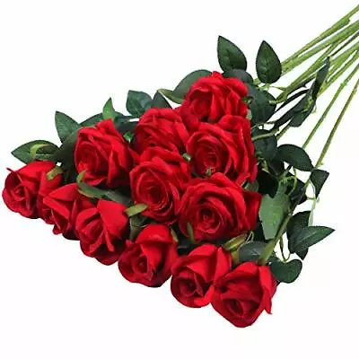 Hawesome 12PCS Artificial Silk Flowers Realistic Roses  Assorted Colors  • $19.32