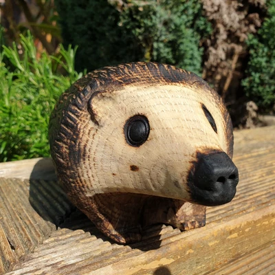 £17.99 • Buy Chainsaw Carved Hedgehog - Bespoke Wooden Garden Ornament Sculpture Unique Gift