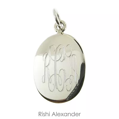 925 Sterling Silver Monogram Personalized Oval Pendant • $16.99