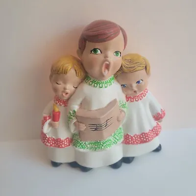  Vintage Ceramic Hand Painted Church Choir Singing Religious Three Boys Statue  • $17.99