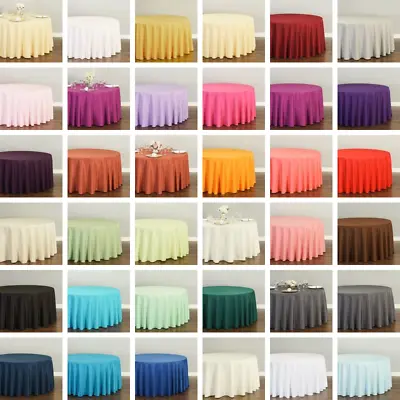 1 Or 10 Pcs 120 In. Round Polyester Tablecloth 30 Colors! Wedding Party Event • $14.98