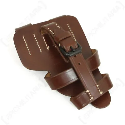 WW2 German P08 Luger Paratrooper Holster - Brown Leather Military Army Repro • £20.95