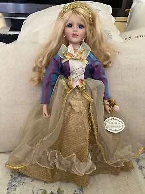 Vintage Sleeping Beauty Fine Bisque Porcelain Doll By Homeart 40cm • $35