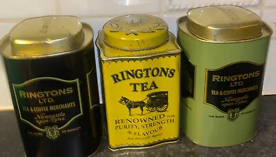 £9.99 • Buy 3 X Ringtons Tea Tin Caddy Newcastle Good Condition Collectible Empty Tin