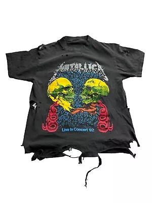 Vintage Metallica Shirt Mens L Black 90s 1992 Metal Dry Rot  Skull Pushead • $29.99