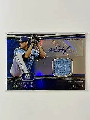 2012 Bowman Platinum MATT MOORE /199 Relic Autographs Blue AR-MM Rookie Auto RC • $14.99