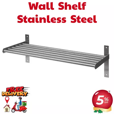 Ikea GRUNDTAL Kitchen Wall Shelf Rack HolderStainless Steel For Dishes Or Bowls • £21.99