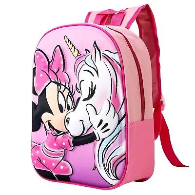 Minnie Mouse Unicorn 3D EVA Backpack Rucksack School Bag Pink Disney Girls • £9.99