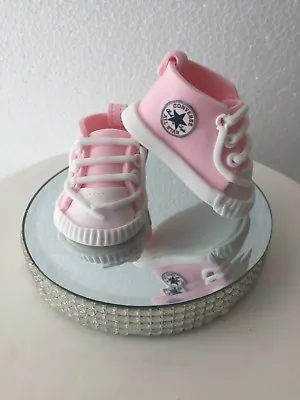 Edible Baby Pink Baby  Booties Shoes Cake Topper Decoration Birthdays • £16.99