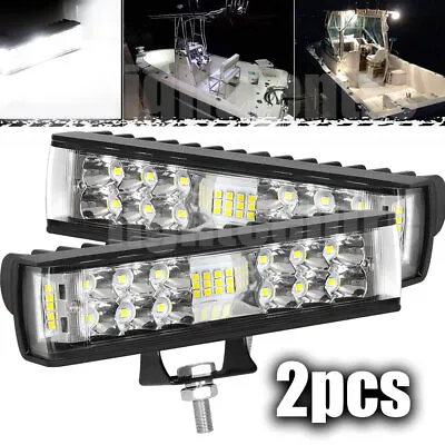 2x 6  LED Work Light Flood Bar Marine Spreader Deck Mast Work Lights Boat White • $21.84