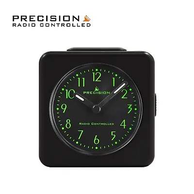 Precision Radio Controlled Analogue Crescendo Table Alarm Clock Black AP060 • £12.99